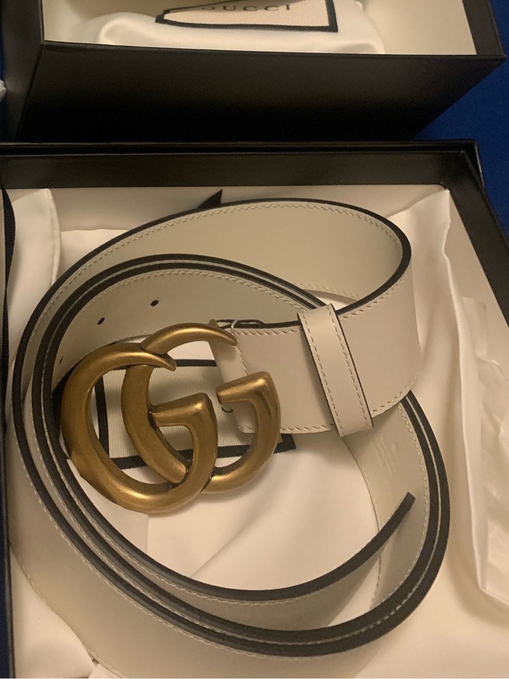 Gucci Cream Matelassé GG Belt